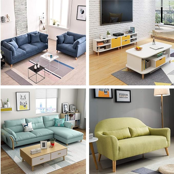 WEICHUAN Solid Rubber Wood Replacement Sofa Couch Chair Ottoman Loveseat Coffee Table Cabinet Furniture Wood Legs(10" Slant Set of 4)