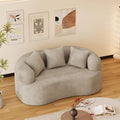 69" Curved Loveseat Sofa for Living Room, Modern Chenille Love Seat Cloud Couch, Luxury Plush Extra Deep Oversized Sofa for Small Spaces, Bedroom, Apartment‌, No Assembly Required, Light Brown