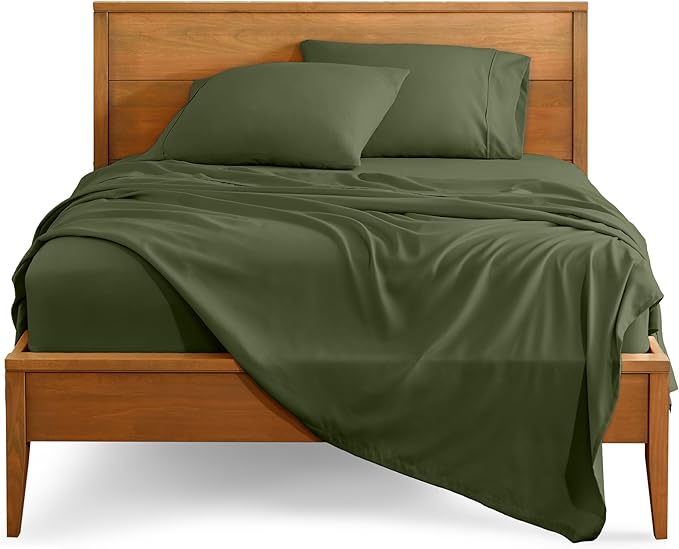 Bare Home King Sheet Set - 1800 Ultra-Soft Microfiber King Bed Sheets - Double Brushed - Deep Pockets - Easy Fit - 4 Piece Set - Bedding Sheets & Pillowcases (King, Cypress)