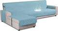 VANSOFY Upgraded Sectional Couch Covers 100% Waterproof L Shaped Sofa Slipcover Reversible Chaise Lounge Cover for Sectional Sofa Furniture Protector Cover for Pets Dog Cat(X-Large, Azuree)