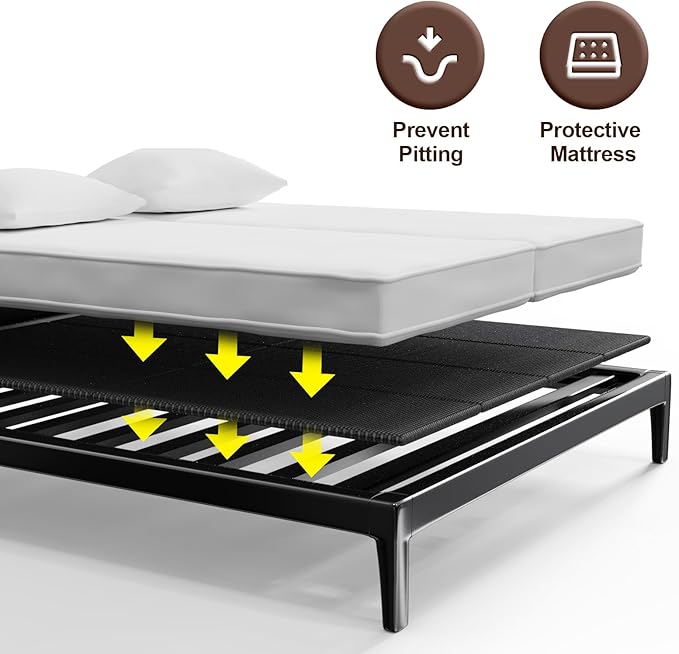 Light and Thin Bed, Large Double Bed 10MM, Folding Spring Box, Twin Size 38x75''No Assembly Required