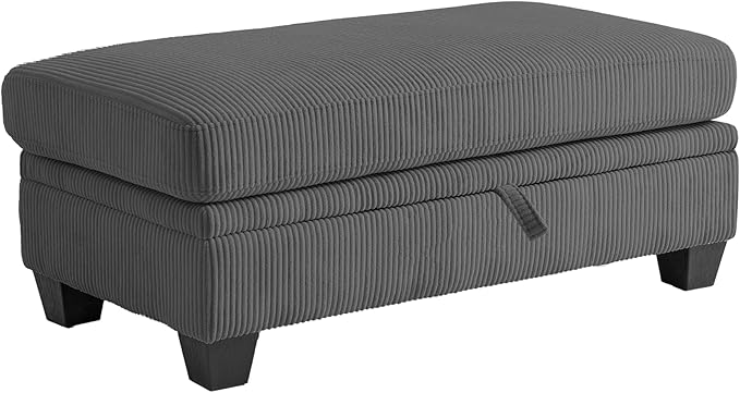 CHIC HOUSE Middle Module for Modular Couch, Corduroy Customizable Chaise, Storage Ottoman for Sectional Sofa, Armrest, Single/Double Seater