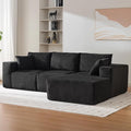 Sectional Cloud Boneless Couch 108" Modern Comfy L-Shape No Assembly Required Convertible Compression Sleeper Modular Sofa with Corduroy Fabric Deep Seat Loveseat + Chaise for Living Room