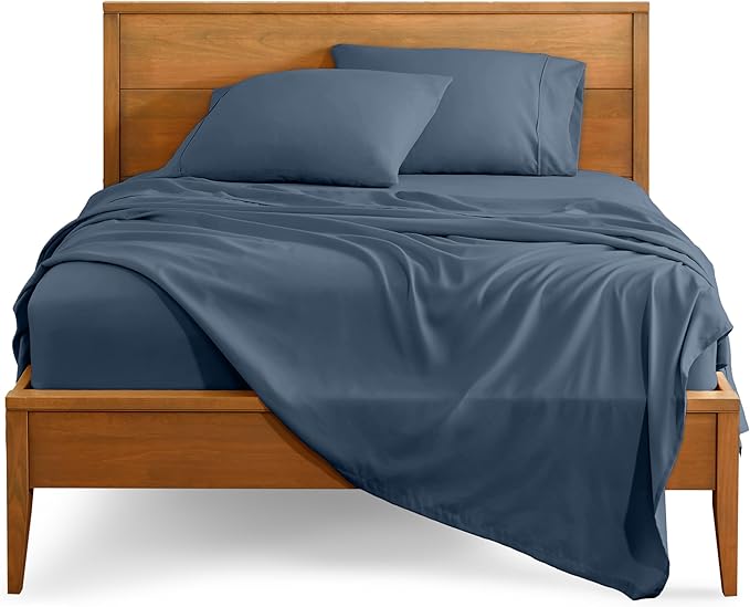 Bare Home Queen Sheet Set - 1800 Ultra-Soft Microfiber Queen Bed Sheets - Double Brushed - Deep Pockets - Easy Fit - 4 Piece Set - Bedding Sheets & Pillowcases (Queen, Bering Sea)