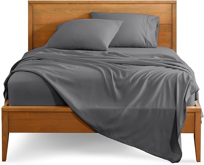 Bare Home Twin XL Sheet Set - 1800 Ultra-Soft Microfiber Twin Extra Long Bed Sheets - Double Brushed - Deep Pockets - Easy Fit - 3 Piece Set - Bedding Sheets & Pillowcases (Twin XL, Grey)