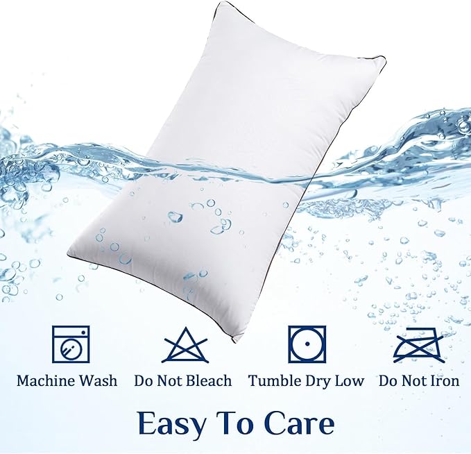 JOLLYVOGUE King Size Pillows Set of 2 for Sleeping, Soft and Supportive Bed Pillows with Down Alternative Filling for Side and Back Sleepers, Hotel Collection