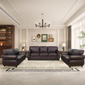 Living Room Furniture Sets,Sofa Sets and Couch Sets for Living Room,Mid-Century Vintage Sofa Couches with Rivet Design (Brown, 2 Loveseat+3 Seater)