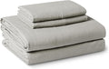 Amazon Basics Full Bed Sheet, 4-Piece Bedding Set, Double Brushed Microfiber, Ultra Soft, Easy Care, Grey