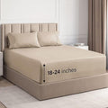 Extra Deep Twin Sheet Set - 4 Piece Breathable and Cooling Sheets - Hotel Luxury Bedding for Women, Men, Kids & Teens - Easy & Secure Fit - Soft, Wrinkle Free and Comfy - Extra Deep Pockets - Cream