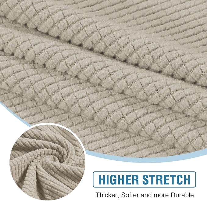 H.VERSAILTEX Sectional Couch Covers 4 Pieces Sofa Seat Cushion Covers L Shape Separate Cushion Couch Chaise Cover for Both Left/Right Sectional Couch (Seat Only: 1 Chaise + 3 Sofa, Island Fossi)