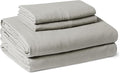 Amazon Basics Queen Bed Sheet, 4-Piece Bedding Set, Double Brushed Microfiber, Ultra Soft, Easy Care, Grey