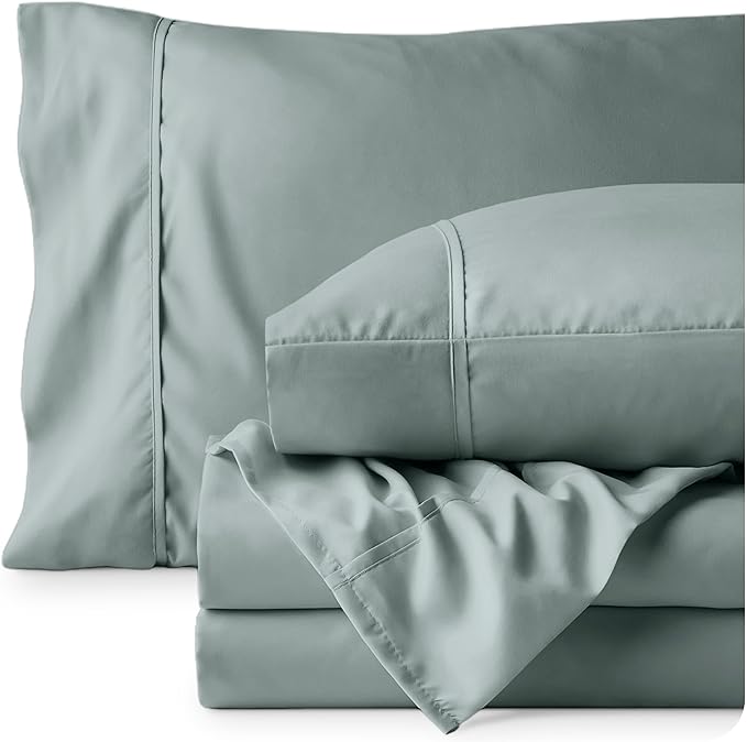 Bare Home Twin Sheet Set - 1800 Ultra-Soft Microfiber Twin Bed Sheets - Double Brushed - Deep Pockets - Easy Fit - 3 Piece Set - Bedding Sheets & Pillowcases (Twin, Sea Spray)