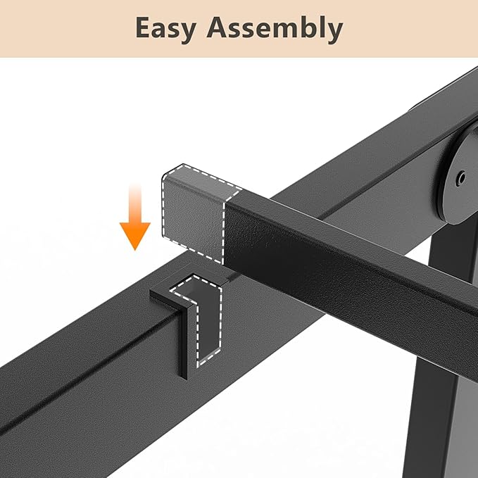 VINGLI 18 Inch Twin Bed Frame, Heavy Duty Metal Platform, No Box Spring Needed, Sturdy Steel Slat Support, Easy Assembly, Noise-Free, 16.4 Inch Underbed Storage,Black