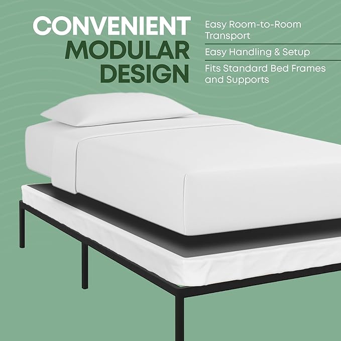 Greaton, Unassembled Twin XL Bed Inch Wood Box Spring Only – Amish Made in USA – Quiet Noise-Free Replacement Mattress Packed Flat, Easy Assembly (White), 4.5" Foundation