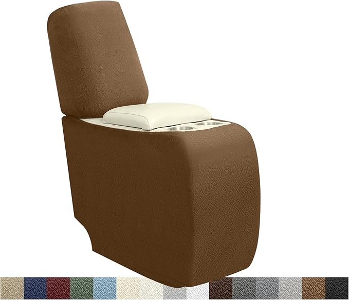 Waterproof Reclining Sectional Couch Covers Washable L Shaped Couch Cover for Sectionals Recliner Sofa Covers Stretch Corner Recliner Slipcovers for Dogs (Console Cover, Light Brown)