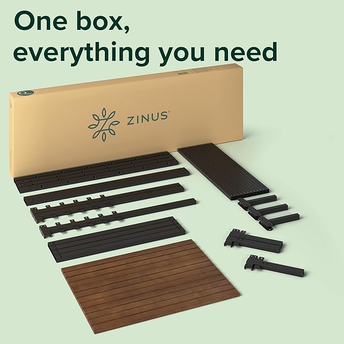 Zinus Kai Bamboo and Metal Platform Bed Frame with Headboard, No Box Spring Needed, Easy Assembly,King, Brown