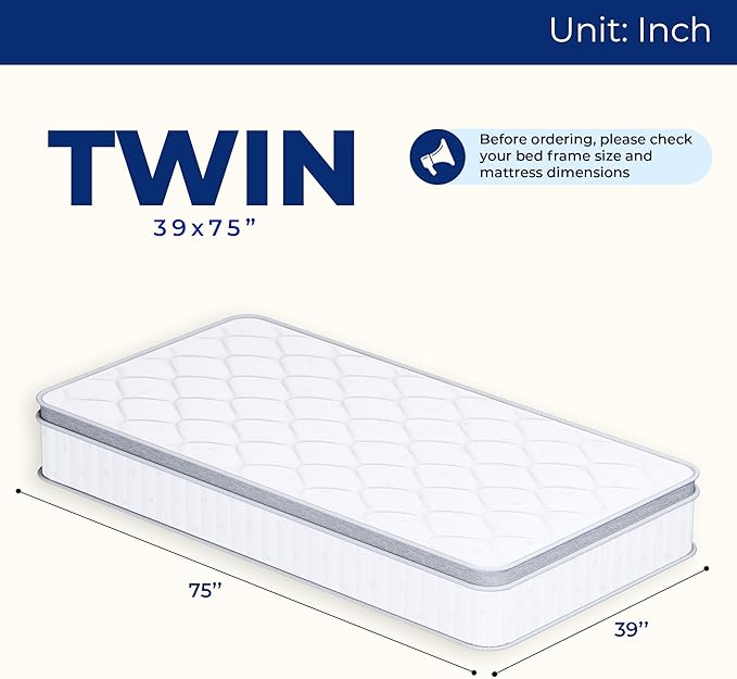 Neo Sleep Twin Size Mattress, 10 Inch Hybrid Comfort & Supportive Mattress in a Box, Cooling Gel Memory Foam and Pocket Springs with Pressure Relief, CertiPUR-US Certified, Medium Firm