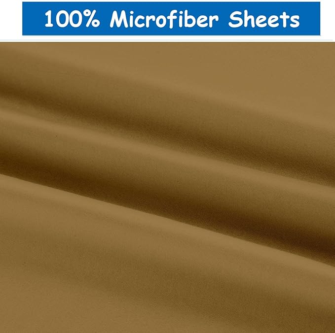 Ready To Rest Super Single Waterbed Sheets, 4 Piece Attached Sheet Set, Fits 12 Inch Deep Mattress, Brushed Microfiber, Ultra Soft and Lightweight (Taupe)