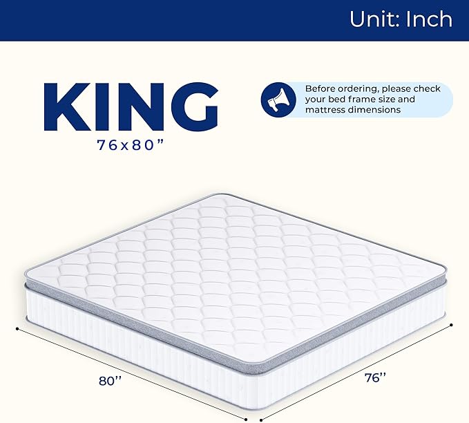 Neo Sleep King Size Mattress, 10 Inch Hybrid Comfort & Supportive Mattress in a Box, Cooling Gel Memory Foam and Pocket Springs with Pressure Relief, CertiPUR-US Certified, Medium Firm