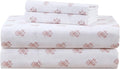 Comfort Spaces 100% Cotton Sheets King, Breathable, Naturally Cool Cotton Sheets, Soft Cotton Bed Sheets with 14" Elastic Pocket Fits up to 16" Mattress, All Seasons Sheet Set, Floral Pink 4 Piece