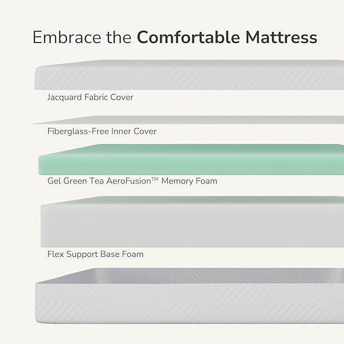 MLILY RV King Mattress in a Box, 10 inch Mattresses for RVs, Campers & Trailers, Green Tea Memory Foam Mattress for Cool Sleep & Pressure Relief, Medium, 72" x 80"
