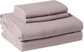 Amazon Basics King Bed Sheet, 4-Piece Bedding Set, Double Brushed Microfiber, Ultra Soft, Easy Care, Purple