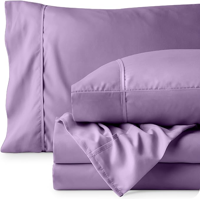 Bare Home King Sheet Set - 1800 Ultra-Soft Microfiber King Bed Sheets - Double Brushed - Deep Pockets - Easy Fit - 4 Piece Set - Bedding Sheets & Pillowcases (King, Lavender)