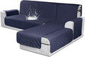 VANSOFY Sectional Couch Covers 100% Waterproof L Shaped Sofa Slipcover 3pcs Reversible Chaise Lounge Cover for Sectional Sofa Furniture Protector Cover for Pets Dog Cat(Small, Dark Blue)