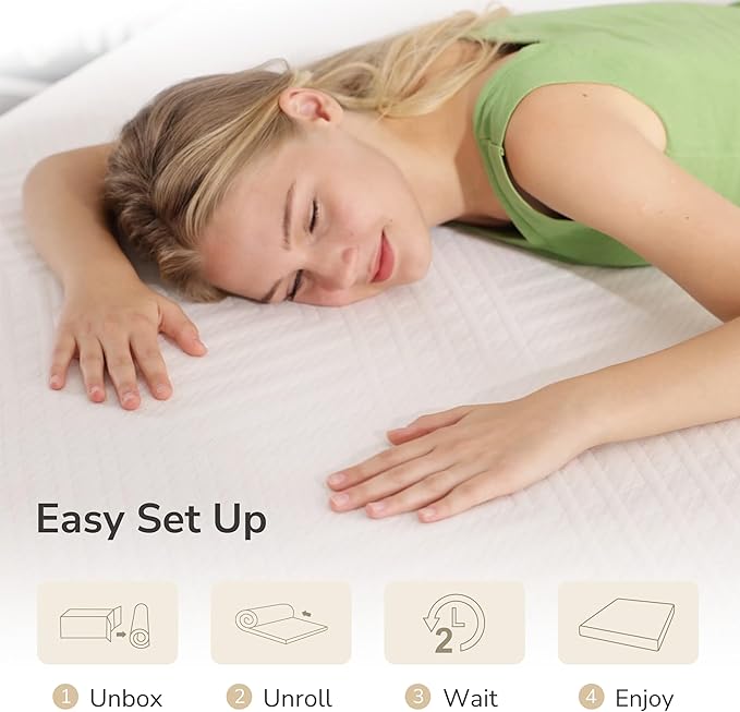 MLILY RV King Mattress in a Box, 10 inch Mattresses for RVs, Campers & Trailers, Green Tea Memory Foam Mattress for Cool Sleep & Pressure Relief, Medium, 72" x 80"