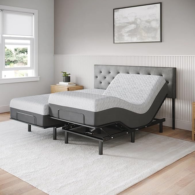 Celestial Sleep Aurora Adjustable Bed Base (Frame Only), Easy Assembly, Head and Foot Lift, Zero Gravity, Memory Positions - Split King