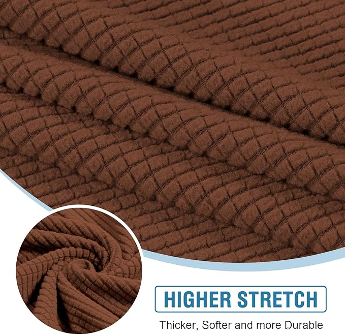 H.VERSAILTEX Sectional Couch Covers 4 Pieces Sofa Seat Cushion Covers L Shape Separate Cushion Couch Chaise Cover for Both Left/Right Sectional Couch (Seat Only: 1 Chaise + 3 Sofa, Caramel)