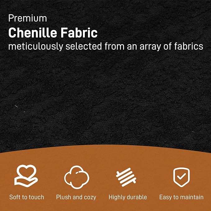131" Curved Modular Sectional Sofa for Living Room, Modern Chenille Oversized Cloud Couch Sofa, Luxury Plush Extra Deep 4-Seater Boucle Couch for Apartment‌‌, No Assembly Required, Black