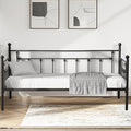 VECELO Daybed Frame, Twin Size Metal Platform Bed with Headboard,Heavy Duty Steel Slats Support for Living Room Bedroom Guest Room, Easy Assembly