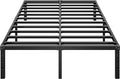 HLIPHA Metal Platform Bed Frame 18 Inch Tall,No Box Spring Needed,Queen Size Bed with Heavy Duty Strong Support Slats,Easy to Assemble,Black