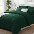 CozyLux Oversized King Comforter Sets Emerald Green, 7 Pieces Bed in a Bag, Ultra-Soft All Season Bedding Sets with Stitch Quilted Comforter, Flat Sheet, Fitted Sheet, Pillowcases