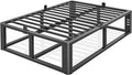 Firpeesy Metal Heavy Duty 18 inch Full Bed Frame with Rounded Corner and Headboard Hole Mattress Retainers 3500 LBS No Box Spring Needed Platform Noise Free Easy Assembly