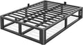 Firpeesy Metal Heavy Duty 14 inch Queen Bed Frame with Rounded Corner and Headboard Hole Mattress Retainers 3500 LBS No Box Spring Needed Platform Noise Free Easy Assembly