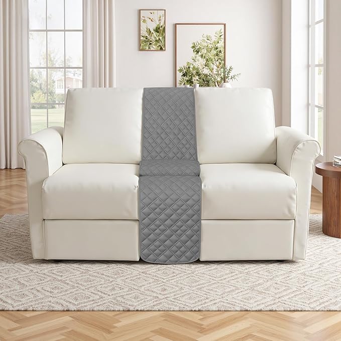 Arfntevss Recliner Sectional Couch Covers 1OO% Waterproof L Shape Sofa Cover for Reclining L Shaped Sectional Slipcover Dog Washable Corner Non Slip Middle Console Protector (1 Console, Dark Gray)