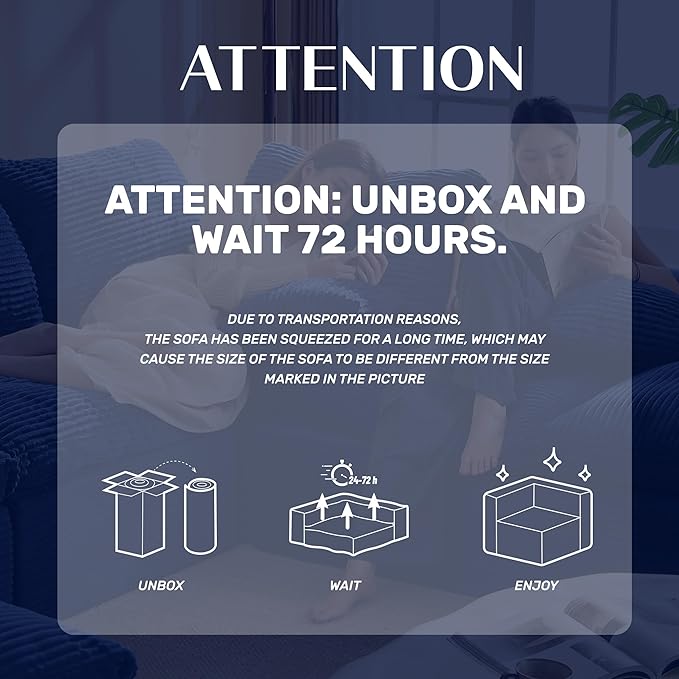 137.8” Sectional Couches for Living Room, Set of Cloud Couch, Modular Sectional Sofa, Convertible Sofas Bed, Deep Seat Sofa, Sleeper Sofa Full Size, Corduroy, Blue
