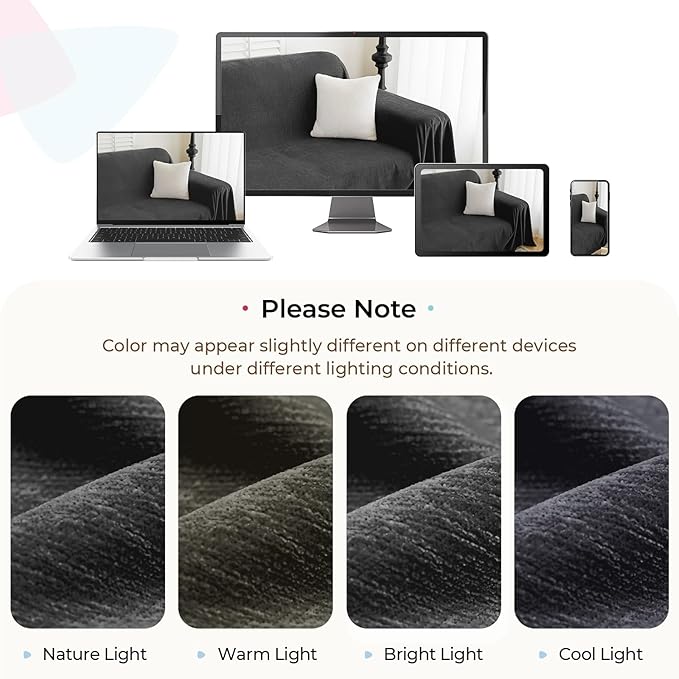 Sectional Couch Covers, 2 Pieces Chenille Sofa Cover L Shaped Couch Cover Blanket for Dogs Washable Sofa Slipcovers Pet Furniture Protector (XX-Large: 71" x 118" + 71" x 118", Graphite Gray)