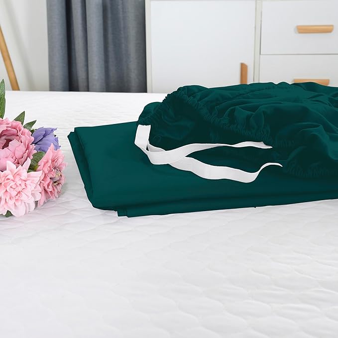 Elegant Comfort 1500 Premium Hotel Quality 18-21 Inches Deep - Extra Deep Pocket Single Fitted Sheet for High Mattress, Luxury and Softest, Smart Pocket - Wrinkle Free, King, Marine Teal