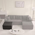 Cozy Square Ottoman, Set of Comfortable Seating, No Assembly Required, Grey