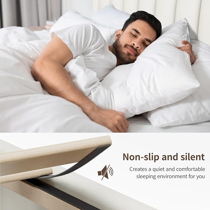 CypBed King Size Bed Frame with 4 Storage Drawers,Velvet Upholstered Platform King Bed Frame and Headboard, 3 USB & Type-C Charging Ports, Solid Wood Slats, No Box Spring Needed, No-Noise, White,Gifts