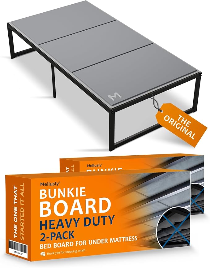 Meliusly Heavy Duty Bunkie Board Twin XL 2-Pack (38x79 Each) - Non-Slip Breathable Bed Support Board for Slatted Bed Frame, Anti-Sag Under Bed Support, Noise Minimizing Moisture Resistant