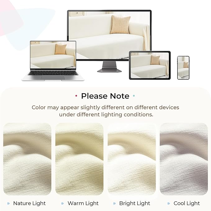 Sectional Couch Covers, 2 Pieces Chenille Sofa Cover L Shaped Couch Cover Blanket for Dogs Washable Sofa Slipcovers Pet Furniture Protector (XXX-Large: 71" x 118" + 91" x 134", Beige)