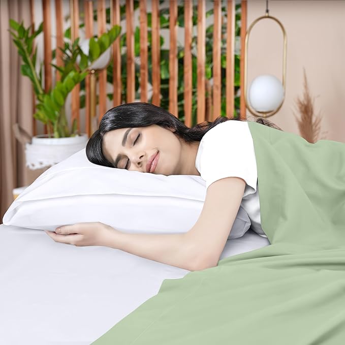 Utopia Bedding Flat Sheet - Soft Brushed Microfiber Fabric - Shrinkage & Fade Resistant Top Sheet - Easy Care - 1 Flat Sheet Only (King, Sage)