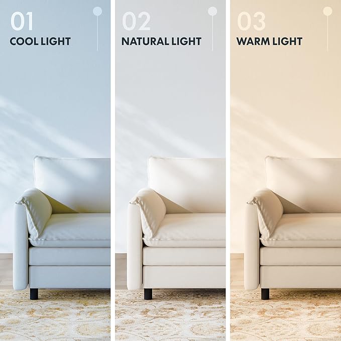 FLEXISPOT SF6 L-Shaped Cloud Sectional Couch with Storage Ottoman, 3-Seater Modular Sectional Sofa, 100.4" Wide Comfy Upholstered Sofa Couch for Living Room Apartment, Chenille White