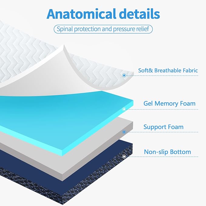 CYMULA Folding Mattress Full Size, Memory Foam 6 inch Tri Portable Trifold Mattress Futon Topper Full with Breathable & Washable Cover, Murphy Bed Guest Bed RV Trips,52"×73"×6"