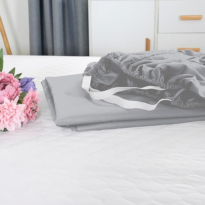 Elegant Comfort 1500 Premium Hotel Quality 18-21 Inches Deep - Extra Deep Pocket Single Fitted Sheet for High Mattress, Luxury and Softest, Smart Pocket - Wrinkle Free, Twin/Twin XL, Silver