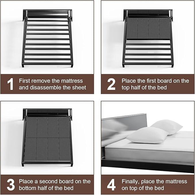 Light and Thin Bed, Large Double Bed 10MM, Folding Spring Box, Twin Size 38x75''No Assembly Required
